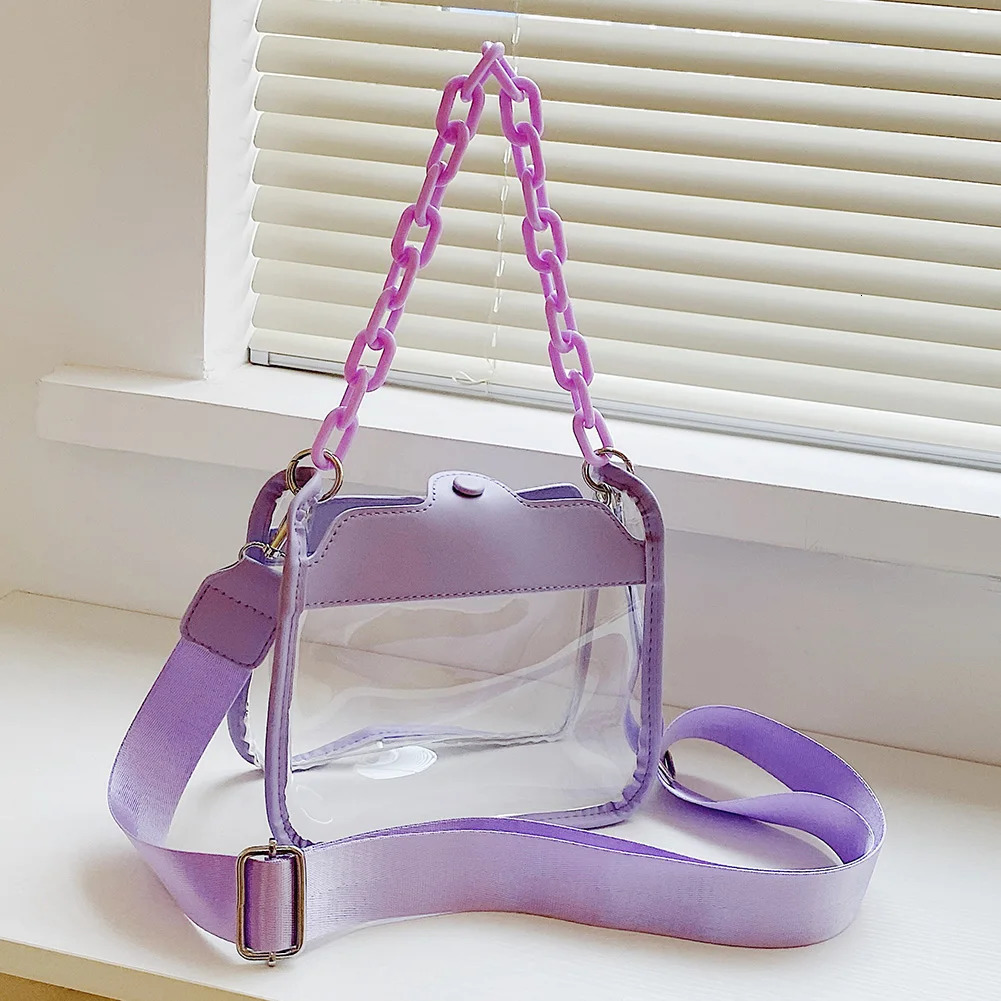 Designer Bag Women Clear Fashion Shoulder Bag Stadium Approved Handbags PVC Transparent Underarm Ladies Adjustable Straps Crossbody Bags