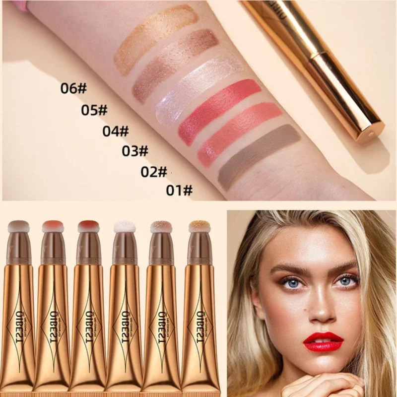 QI Liquid Contour With Cushion Applicator Natural Shimmer Finish Moisturizing Creamy Soft Blush For Cheeks Highlight 250219