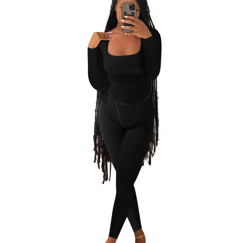 Womens Tracksuits Two Pieces Set 2025 New Fashion Long Sleeve Slim Sexy Casual Thread Solid Color Sportwear 5 Colors