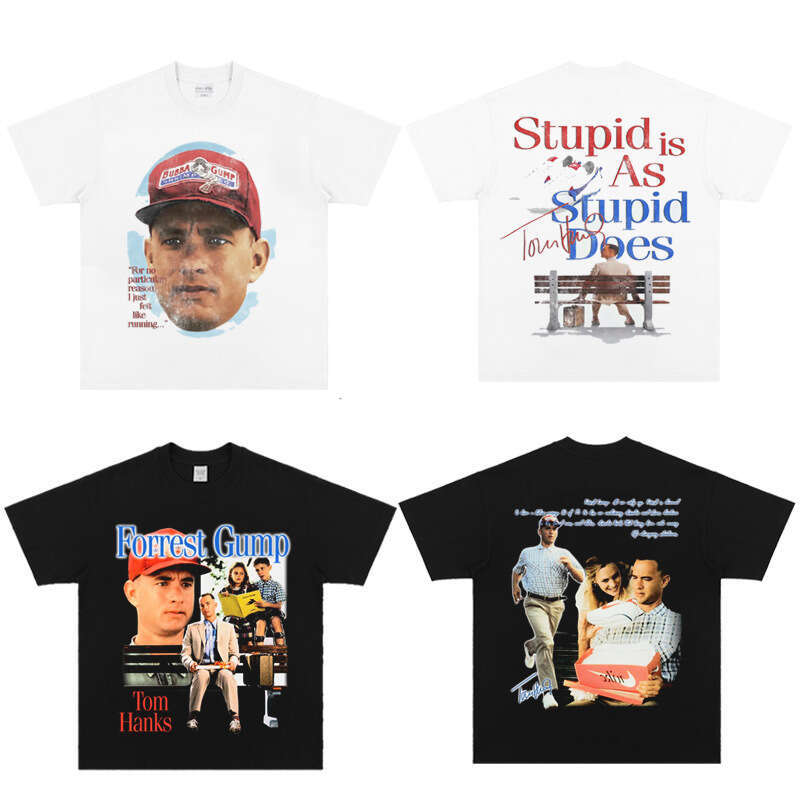 Cotton T Euro inspirational movie "Forrest Gump" Tom Hanks short sleeved American loose fit