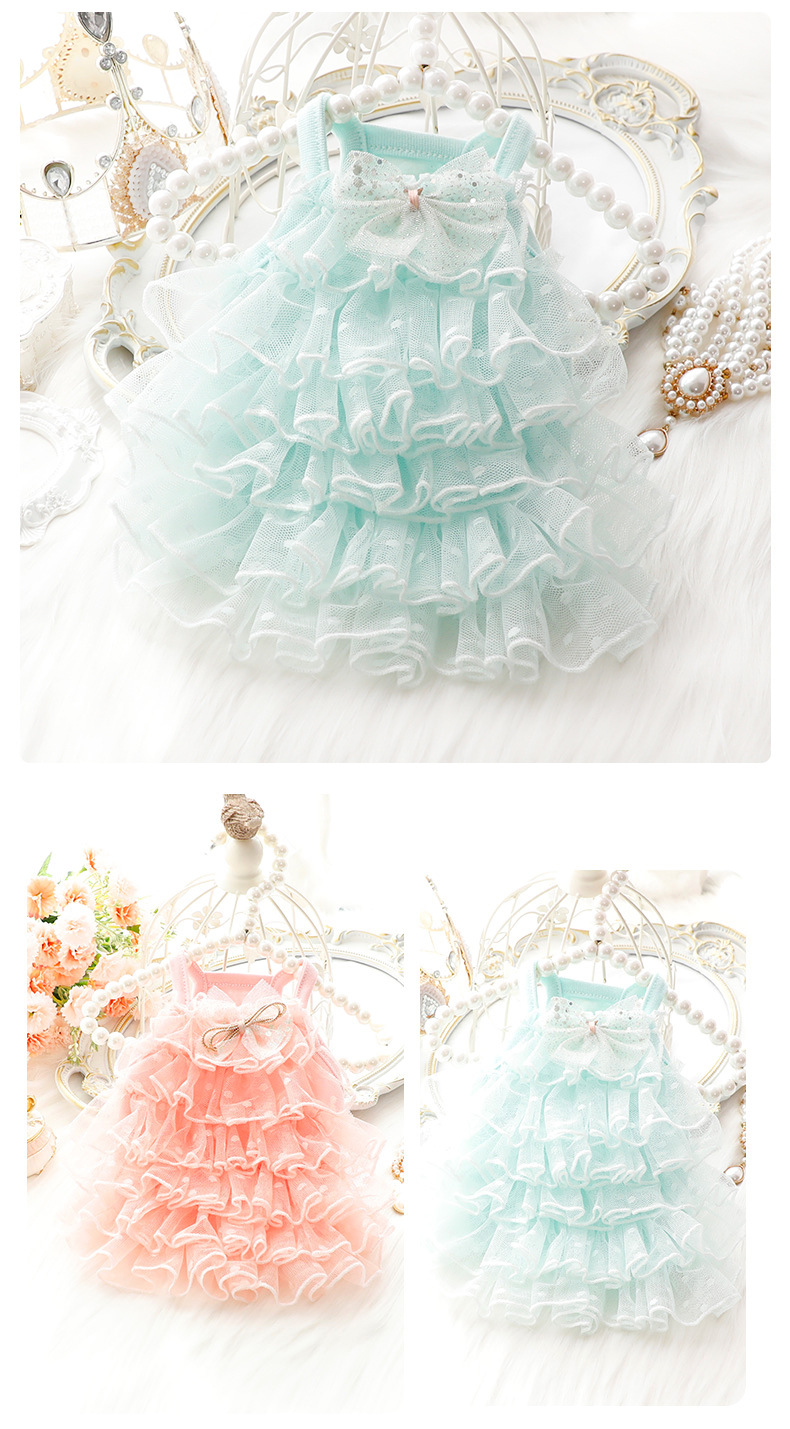 Dog Apparel Wedding Dress Supplies Spring Summer Cat Dog Shining Stars Tutu Dress Designer Clothes for Tiny Dogs
