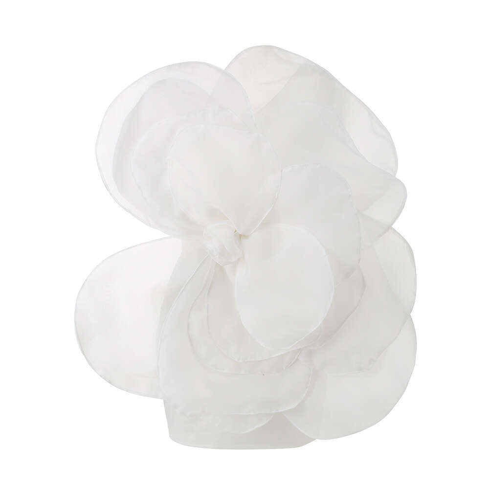 Women's Dress High End Slanted Shoulder Decorative Flower Women's White Wedding Party Dress, One-Step Skirt