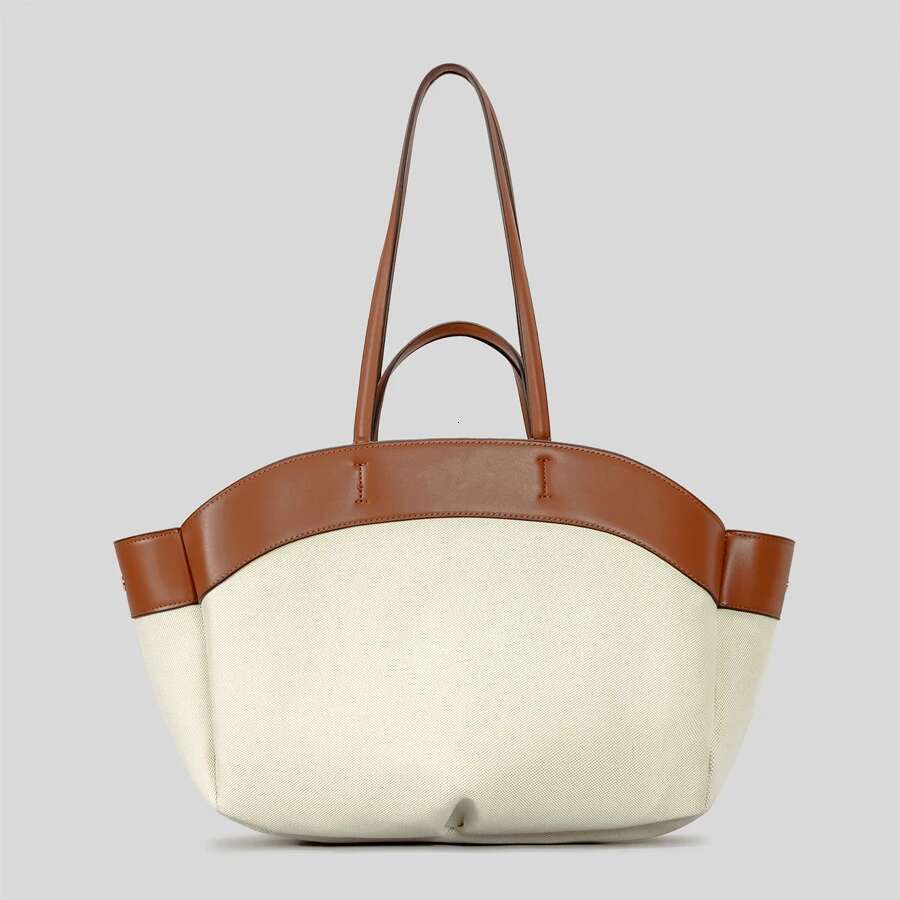 Fashion Large Capacity Basket Casual Canvas Patchwork Women Shoulder Bags Simple Panelled Big Shopper Tote Bag 2024