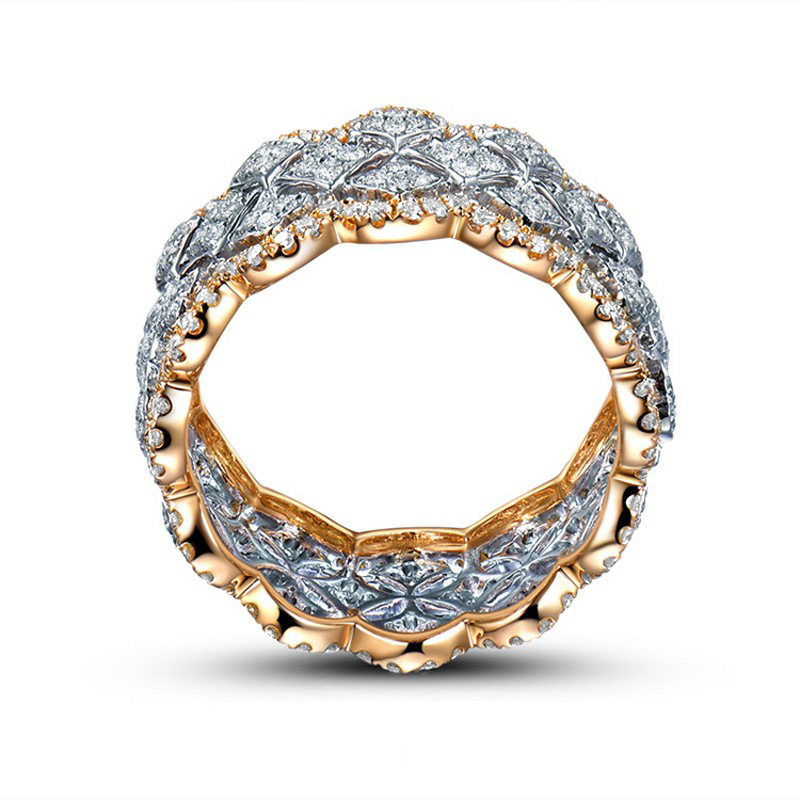 2025 Rulalei Vintage Jewelry Wedding Rings 925 Sterling Silver Gold Fill Pave 5A Cubic Zircon CZ Diamond Eternity Party Women Engagement Band Ring Gif