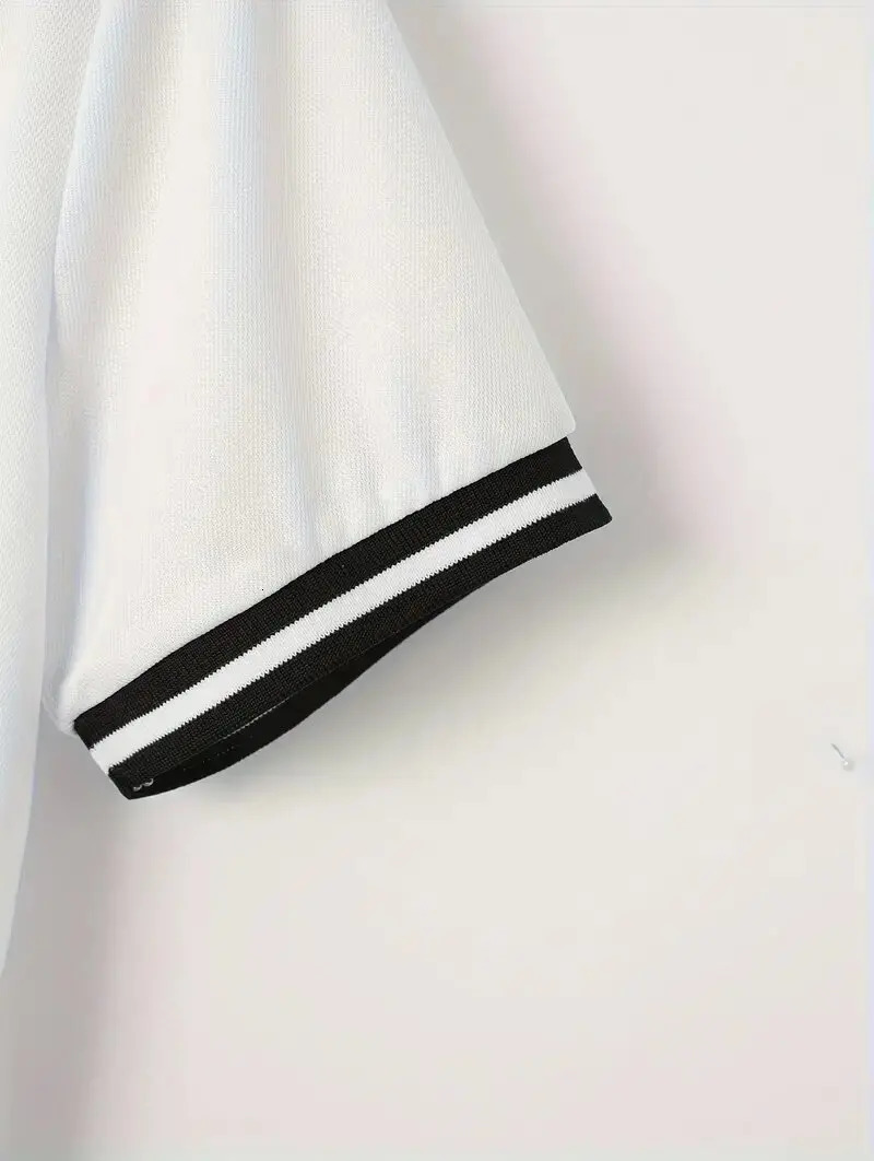 Mens summer fashion classic solid color threaded stand up collar polo shirt button mens casual versatile sports polo shirt 250225