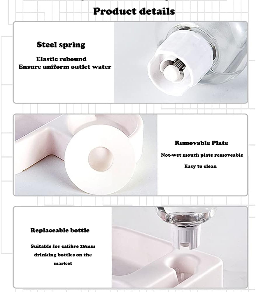 2026 New Double Dog Cat - Pet Water Food Bowl Set With Automatic Water Bottle, Pet Feeding Bowl Suitable For Cats And Small Dogs Free Shipping