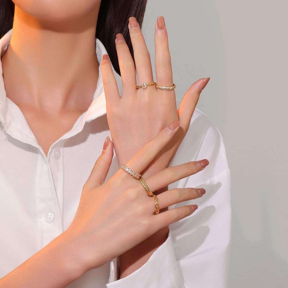 for Women Stackable Rings Wedding Bands Eternity Dainty 14K Gold Plated Thin Simple Trendy Thumb Stacking Ring Pack Size 12/11/10/9/8/7/6/5/4