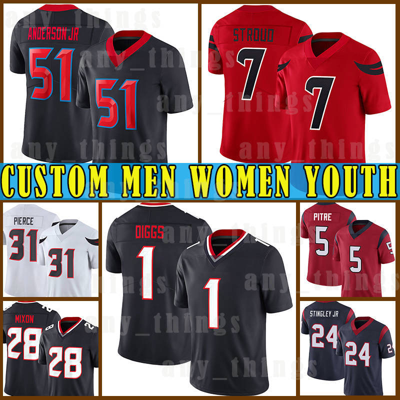 51 Will Anderson Jr. 7 C.J. Stroud Football Jerseys 1 Stefon Diggs Derek Stingley Jr. Houstons Dameon Pierce Jalen Pitre Tank Dell John Metchie III Joe Mixon Robert Woods