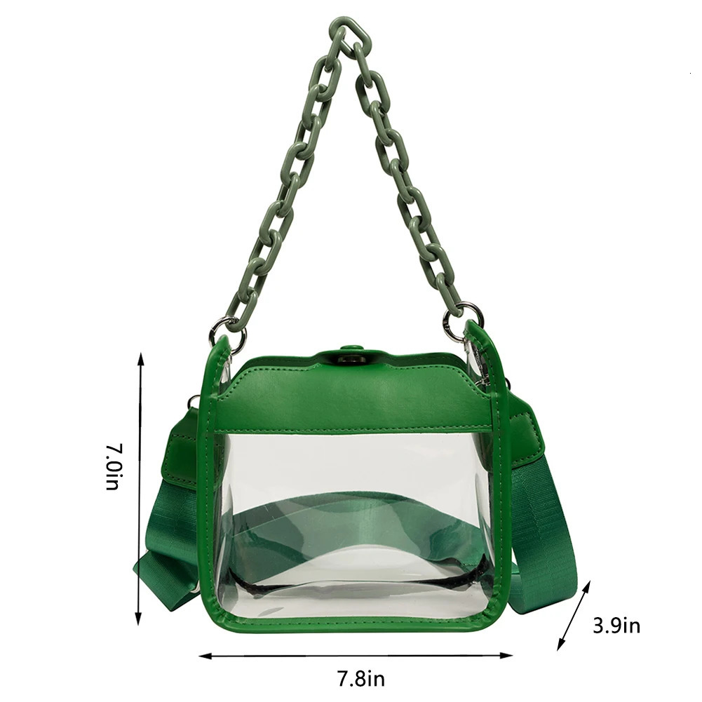 Designer Bag Women Clear Fashion Shoulder Bag Stadium Approved Handbags PVC Transparent Underarm Ladies Adjustable Straps Crossbody Bags