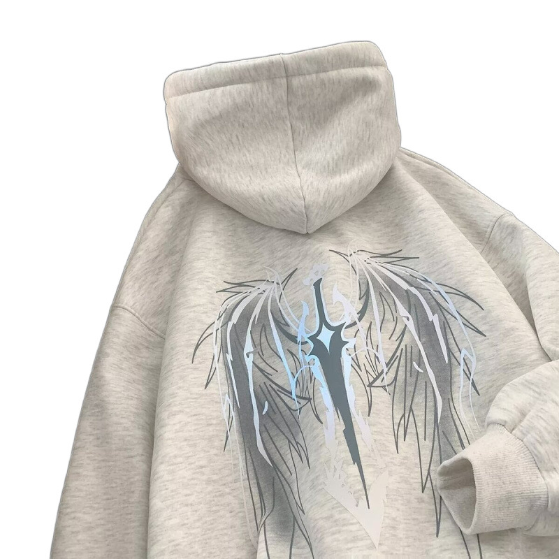 CH02262 New hooded sweatshirt for spring and autumn, men's trendy brand, loose oversize jacket