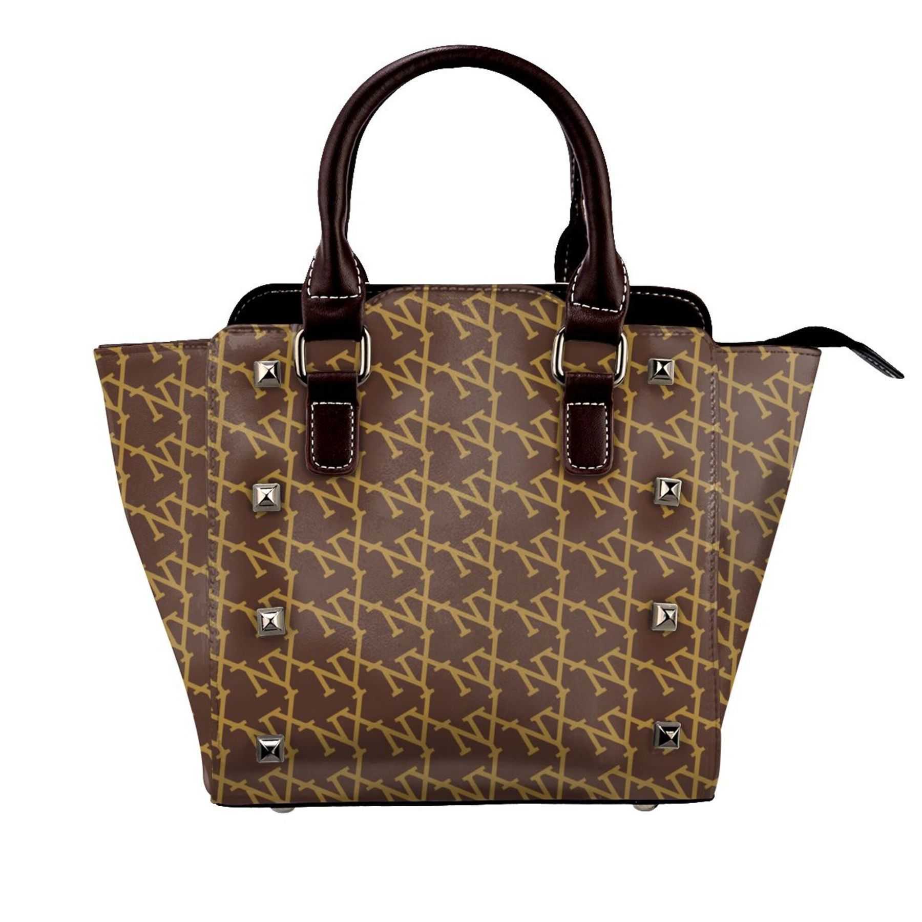 NXY New Rivet Shoulder Bags Vintage Leather Tote Bag Casual Large Capacity Shopping Bag Fashion Versatile Women Luxury Handbag Hip