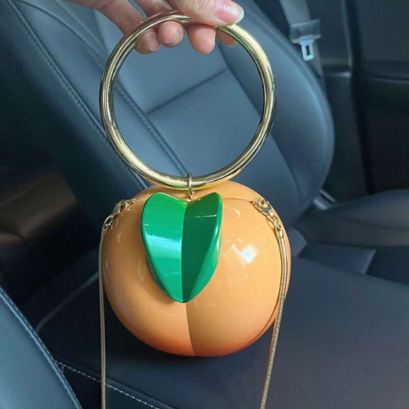 New Yellow Peach Design bags designer handbags Handbags Acrylic Box Clutch Evening Party Purse Cute Chains Shoulder Crossbody Bag