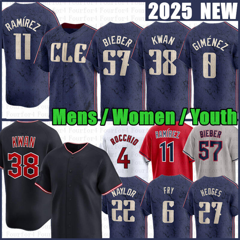 Jose Ramirez Steven Kwan Baseball Jersey Austin Hedges Brayan Rocchio Shane Bieber Bo Naylor David Fry Andres Gimenez Triston McKenzie City Emmanuel Clase