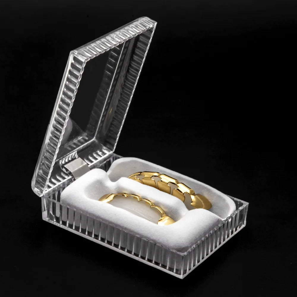 Full CZ Bling Teeth Top Bootom Dental Mouth Punk Teeth Caps Cosplay Party Tooth Rapper Hip Hop Jewelry TG011 250220