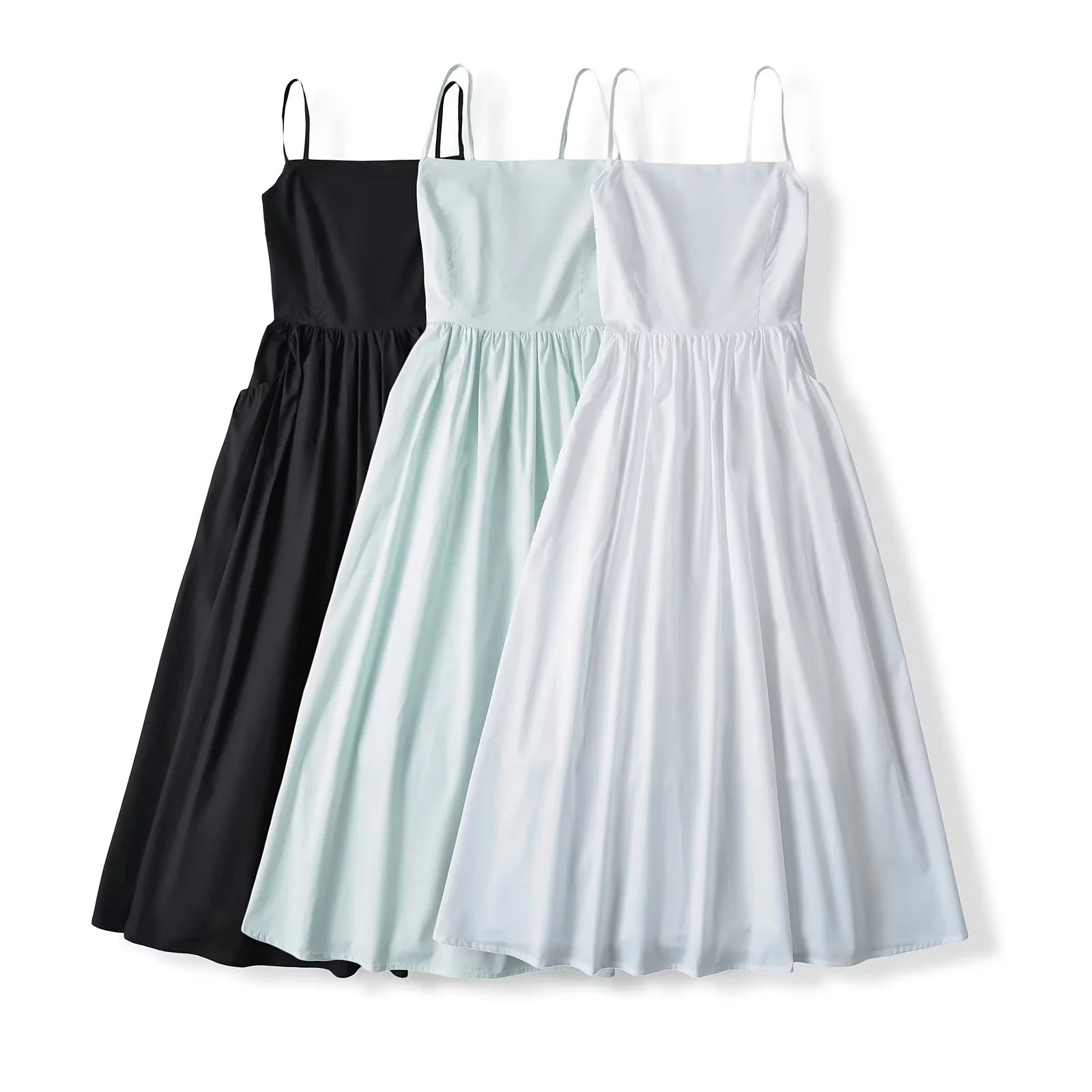 G280 Summer French sexy backless suspender dress for women, seaside holiday atmosphere, slim long dress