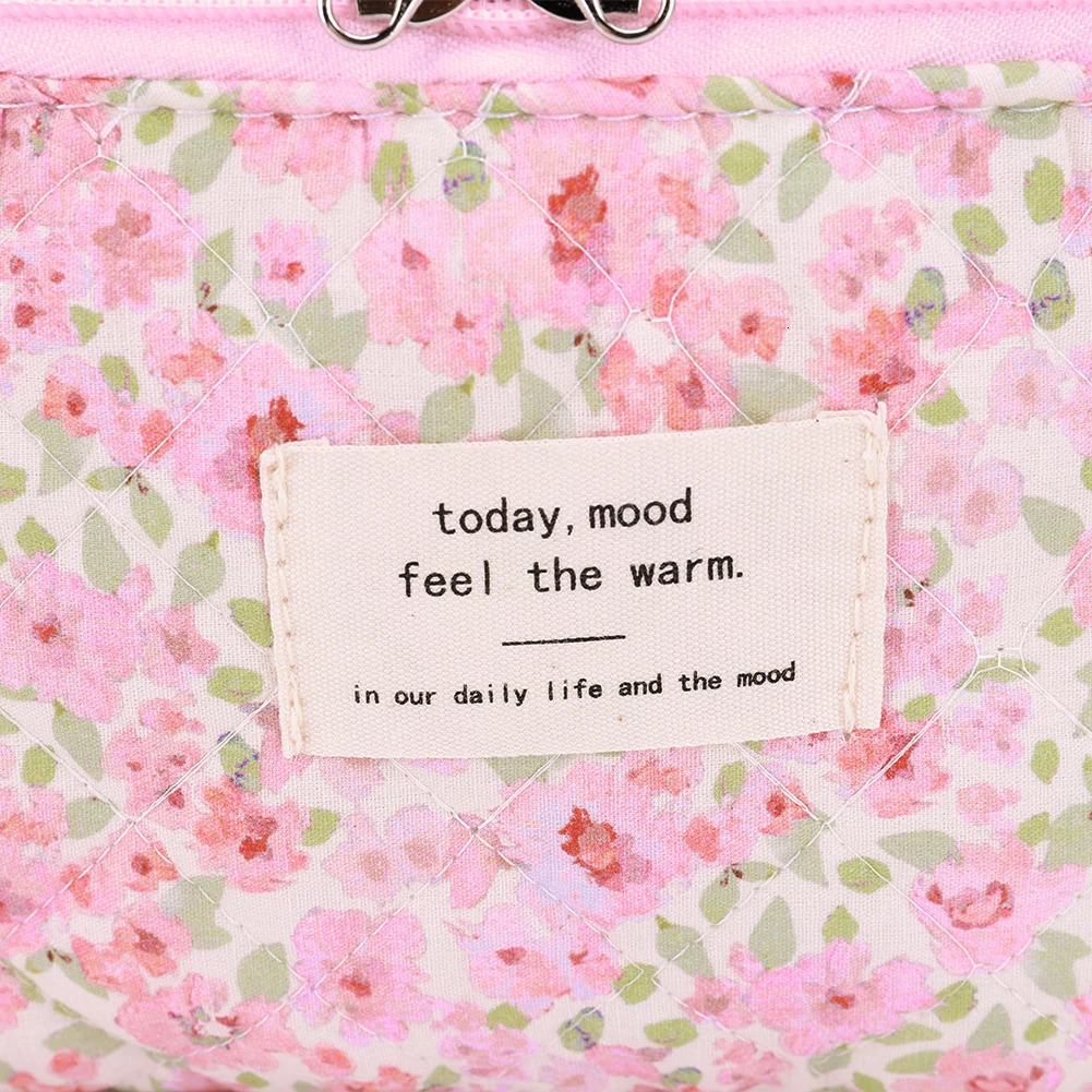 4PCS Women Travel Toiletry Bag Quilted Cotton Makeup Bag Floral Make Up Organizer Toiletry Organizer Bag 250221