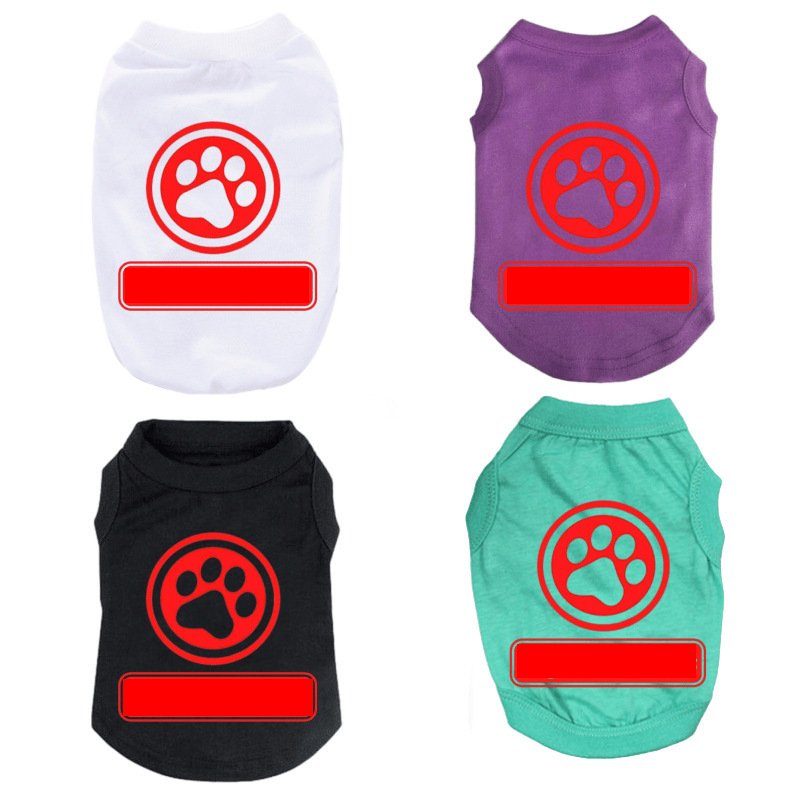 Dog Shirt Vest Lightweight Stretchy Dog T-Shirts Soft Cool Shirts Dog Paw Print Pattern Vests Breathable Clothes for Puppy Kitty Cats Small Medium Lar