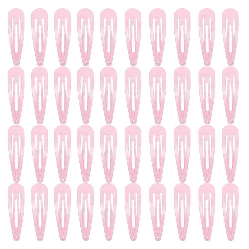 40 pieces of solid color and multicolor metal snap hair clips in 2inch bucket suitable for female accessories 250218