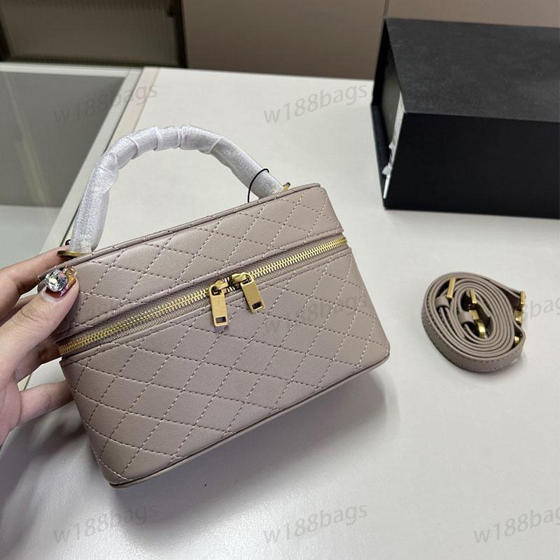 Fashion Womens Leather Cosmetic Bags Zipper Handbag Shoulder Bags Make Up Cases