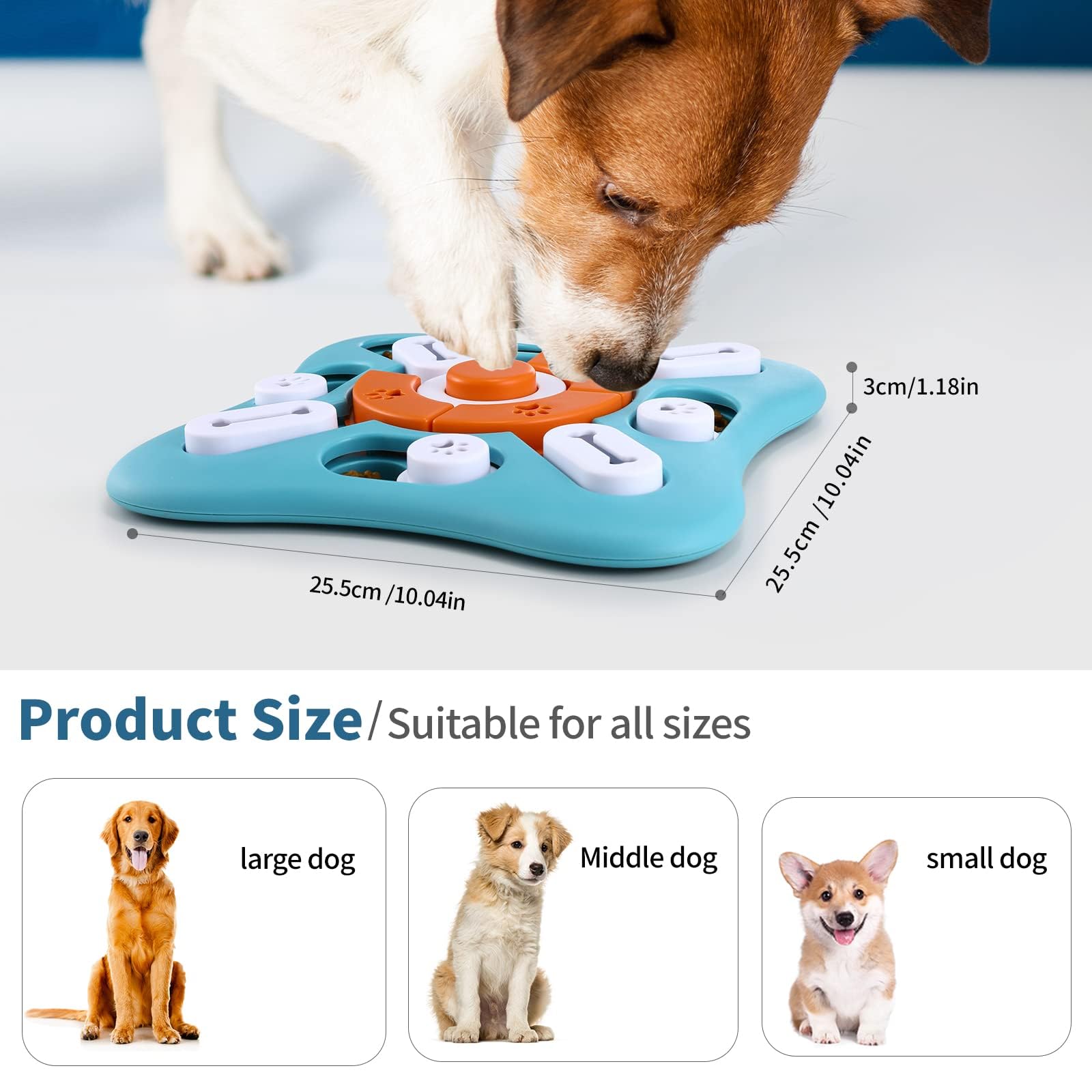 Fun Slow Feeder,Large Medium Small Dogs Enrichment Toys with Squeak Design