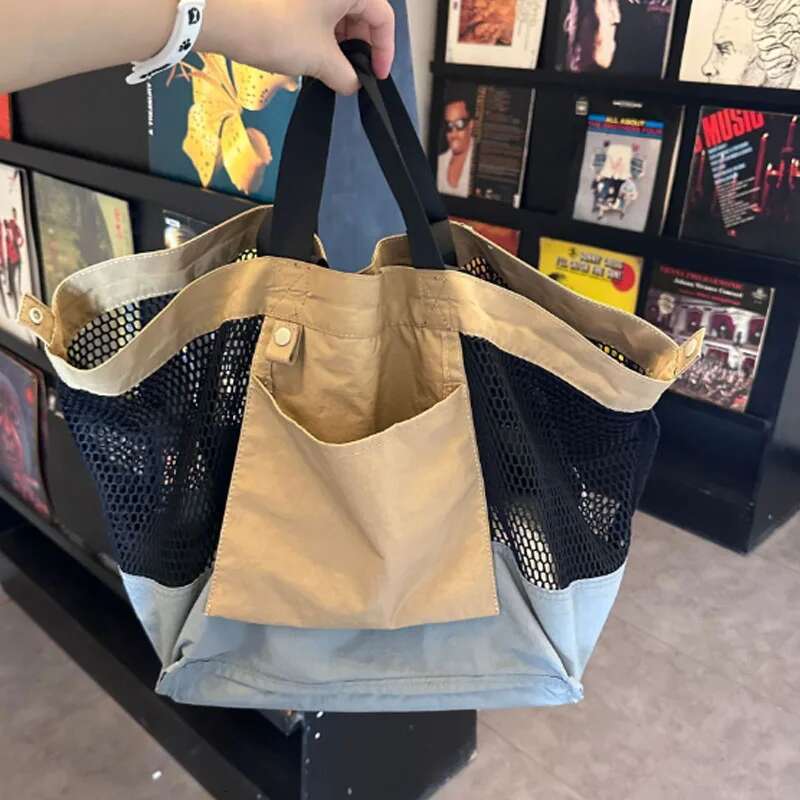 Large Capacity Casual Hollow Out Summer Beach Tote Bag Panelled Women Shoulder Bags Fishnet Big Shopper Purse designer handbags