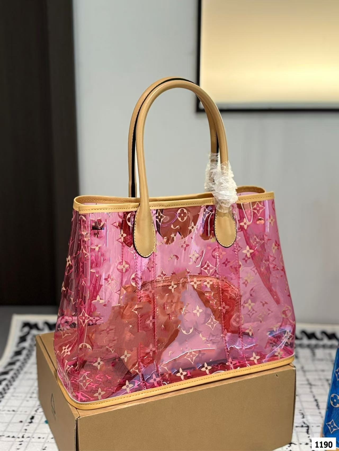 ladies designer transparent jelly bags tote fashion one shoulder crossbody large shopping bag 2 piece set pvc luxury bag 88