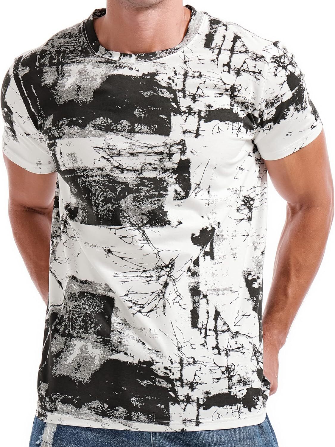 Mens T shirt Mens Hipster Hiphop Tees - Fashion Print T-Shirts tee Casual tops summer clothes