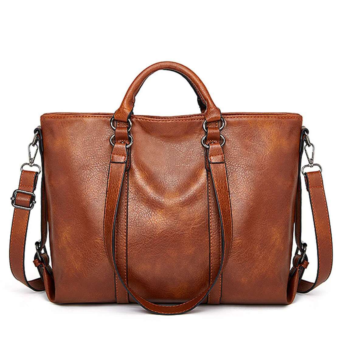 Women's Handbag Designer Messenger Bags Computer Sleeve, Large Shopper Totes Inced Shoulder Bag Sac A Main Ladies Soft Leathe