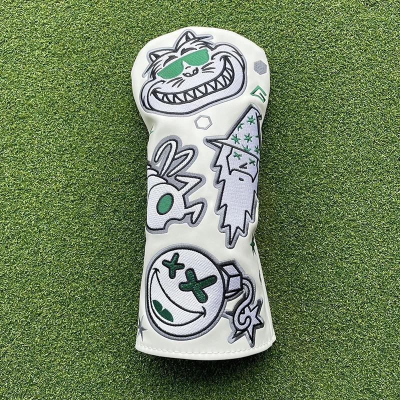 Fashion Bugs Wizard Golf Club Head covers Cute cat Driver Woods Hybrid Waterproof leather Golf club head protective sleeve cover 250226