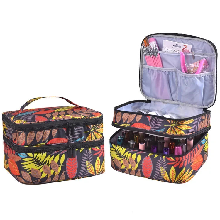 30 Grids Nail Polish Storage Bag Double Layer Manicure Sets Bag with Handle for Nail Varnish Essential Oil for Travel 250221