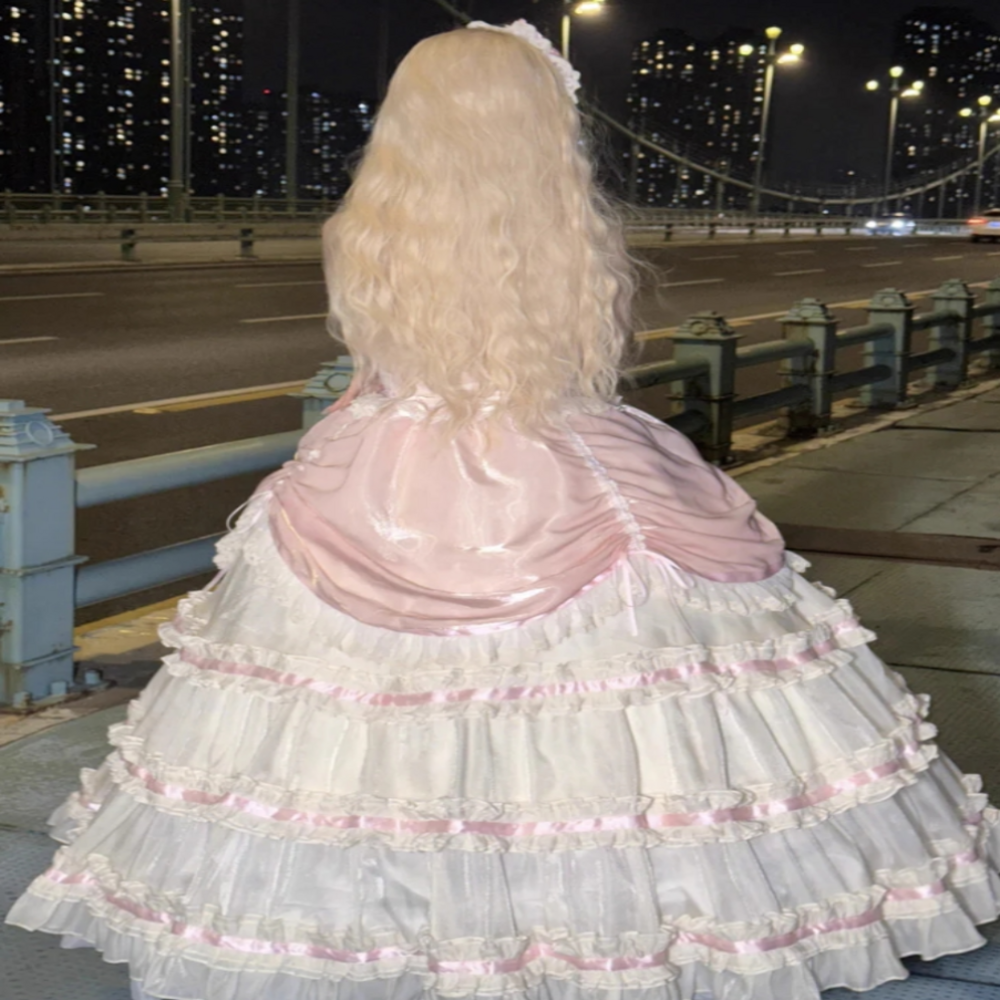 Lolita Fantasy Cosplay Prom Dress 2025 Multi Layer Ruffles Bowknot Victorian Evening Dress 3D Florals Civil war Southern Belle 1860s Formal Birthday P