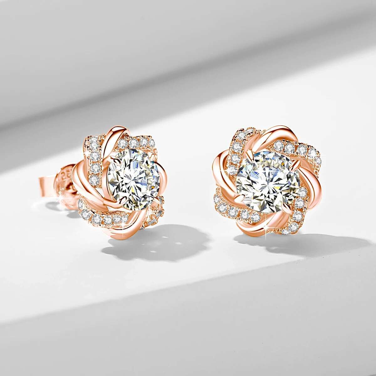 Moissanite Earrings With Certificate 2 Carat Rose Gold Jewelry For Woman Star Of David Design Trend Gift Female Mossanite