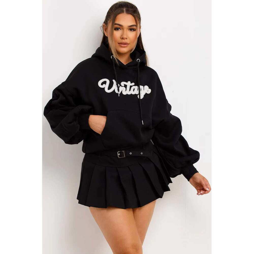 52% Cotton 48%Polyester Fleece Fabric Hoodie Plus Size Fashion Sweatshirts Custom Women Clothes Hoodies With