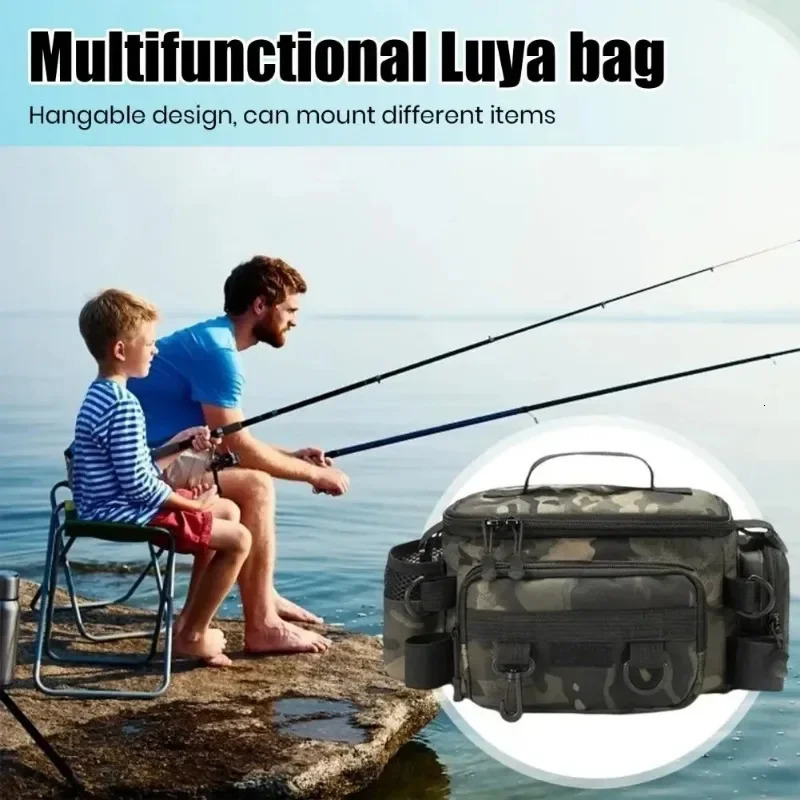 Fishing tackle shoulder bag storage bag portable fishing rod holder outdoor sports bag flying fishing 250226