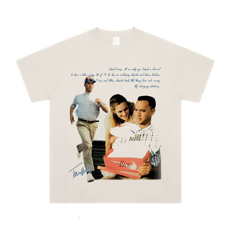 Cotton T Euro inspirational movie "Forrest Gump" Tom Hanks short sleeved American loose fit