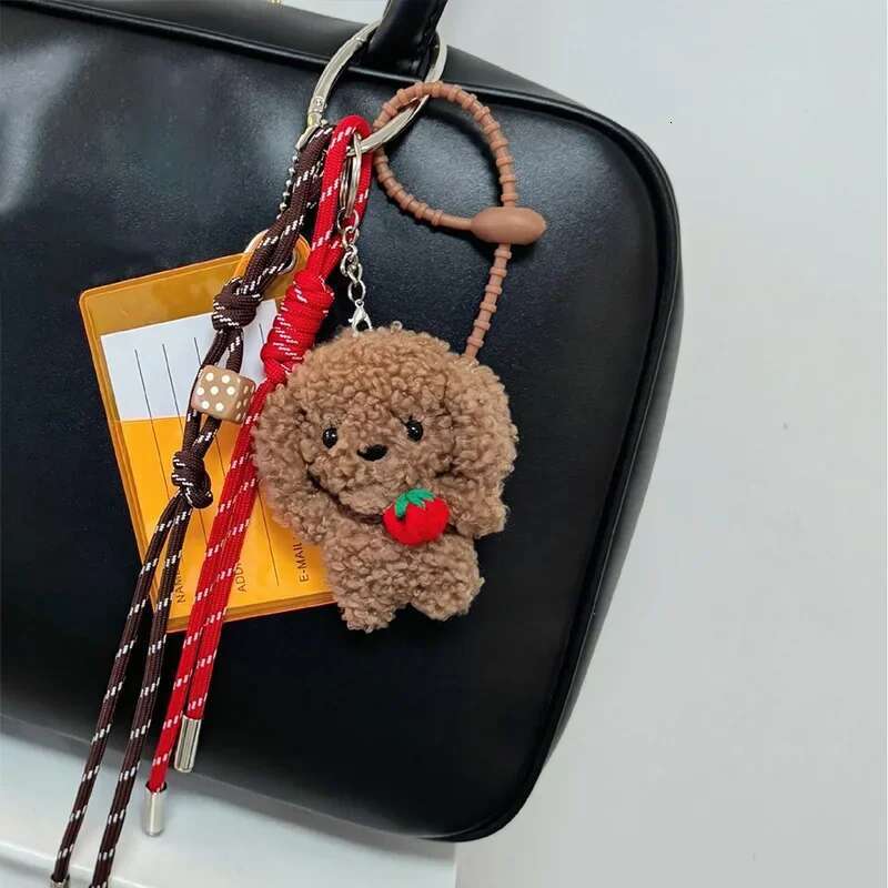 Korean Fashion Cute Bear Keychain Heart Keyring Y2k Aesthetic Holder Unisex Bag Pendant Accessories Gifts