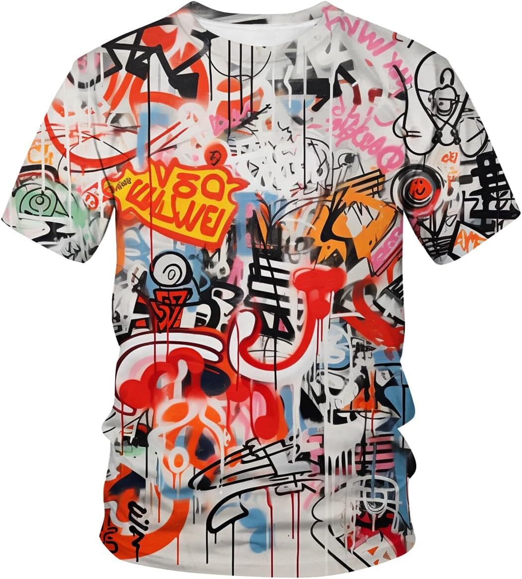 Mens T shirt Mens Hip Hop Hipster Crew Neck Short Sleeve T-Shirt tee Casual tops summer clothes cool