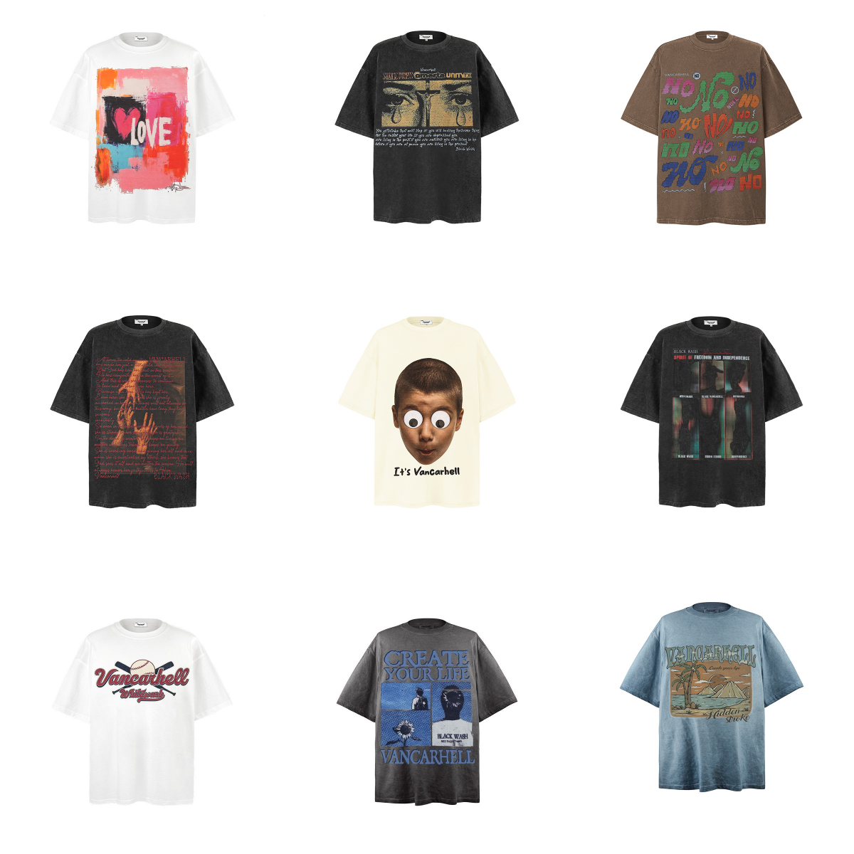 Men's Women's Designer T-Shirts Vintage Cotton Washed Shirt For Men Hip Hop Streetwear Oversize T-shirt Print Letter