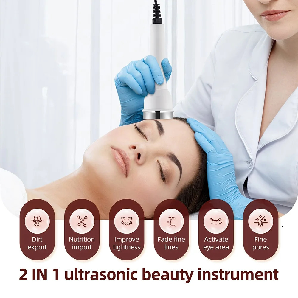 Ultrasound Skin Care Beauty Machine High Frequency Face Eye Massager Face Lifting Facial Clean SPA Ultrasonic Beauty Device 250226