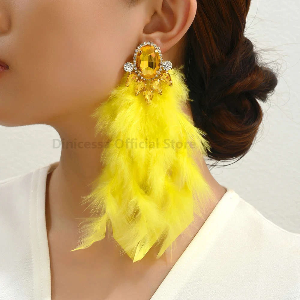 Feather Tassel Charm Elegant Long Dangle Drop Earrings For Women Fairy Holiday Wedding Party Jewelry Accessories 250225