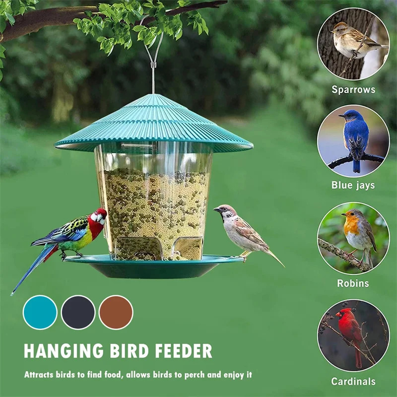 Bird Feeder Automatic Foot Feeding Tool Outdoor Bird Feeder Hanging Nut Feeding Multiple Hole Dispenser Holder Food Container 250226
