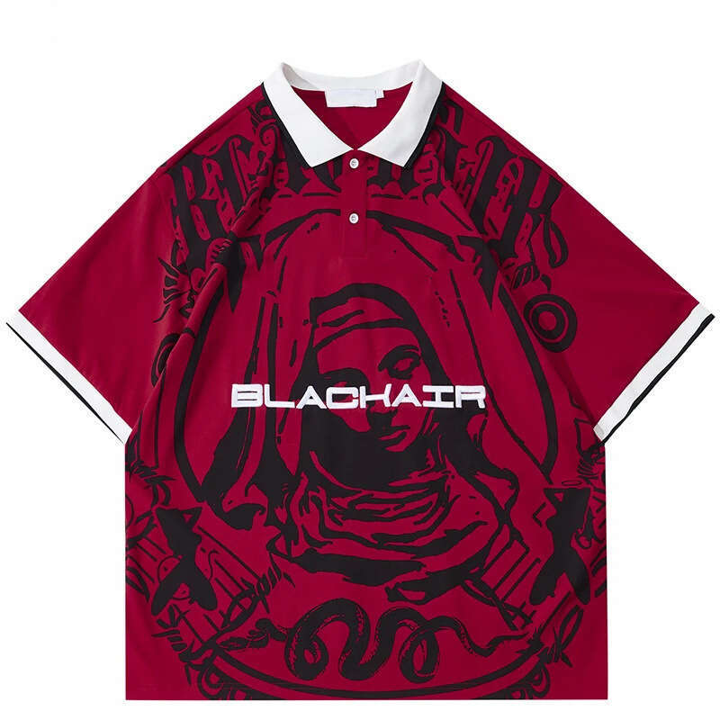 TK American summer pod new street trend nun print temu unisex loose pullover T-shirt