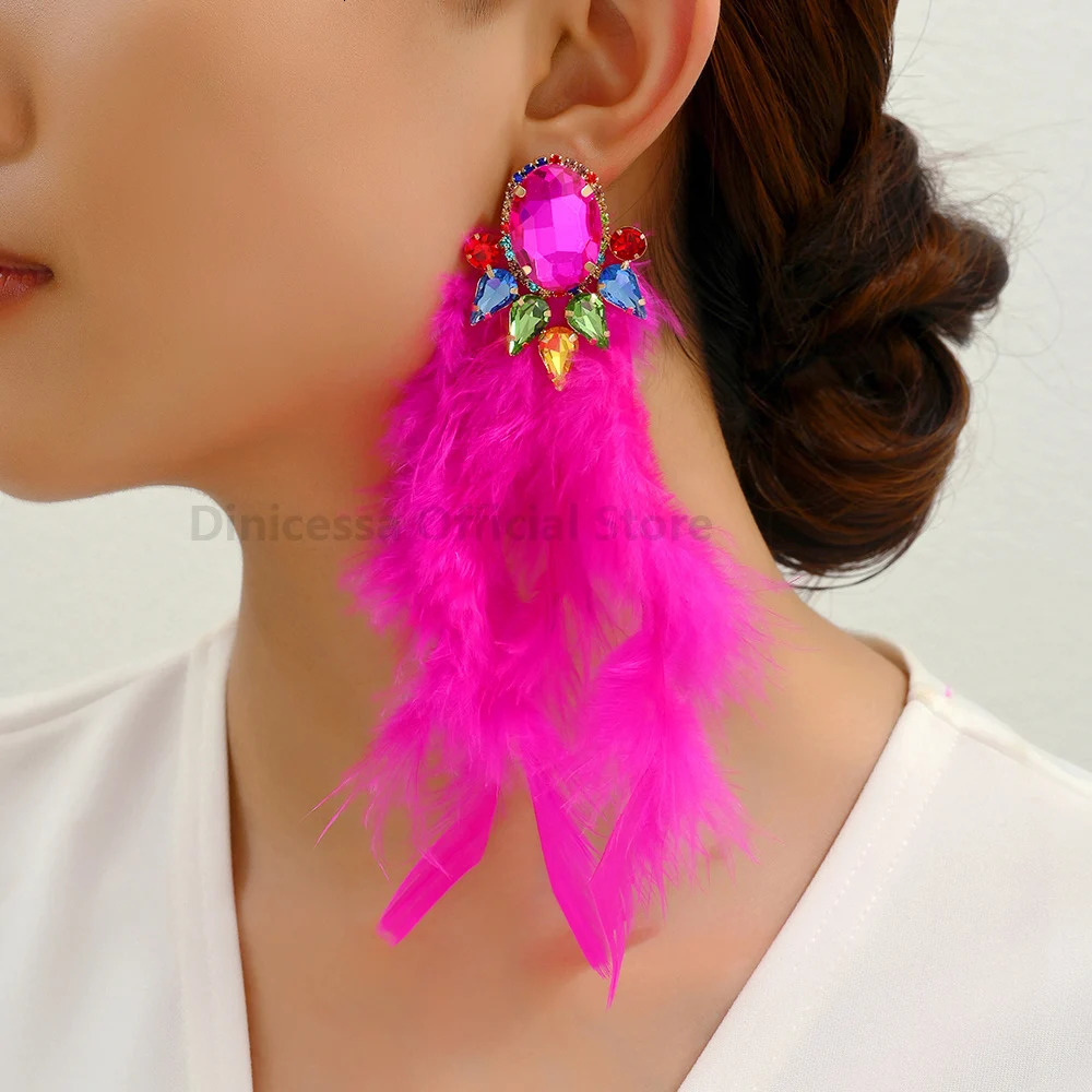 Feather Tassel Charm Elegant Long Dangle Drop Earrings For Women Fairy Holiday Wedding Party Jewelry Accessories 250225