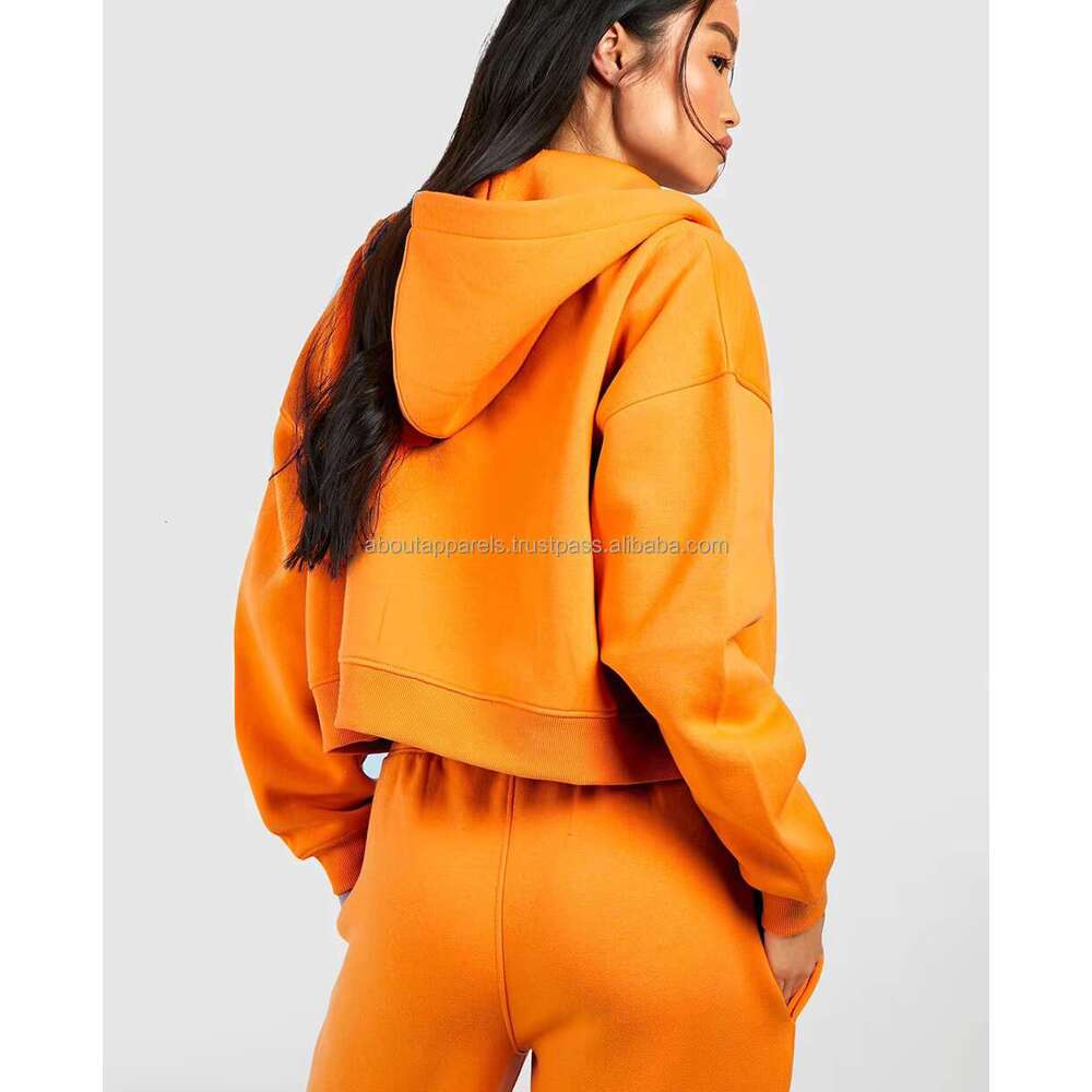 New Fashion Custom Solid Color Heavyweight Hoodie High Quality Oversized Drop Shoulder Casual Solid Knitted Hoodies For Woman