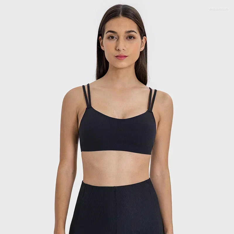 Men's Vests Lemon Hi Cloud Light Support Ribbed 2.0 Bra Smooth Sweat-wicking Quick-drying Beauty Back Double Straps Gym Sport Bras For Women