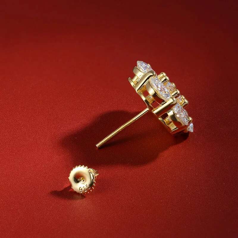 OEVAS Real 7 Carat D Color Moissanite Stud Earrings For Women Top Quality 100% Sterg Sier Sparkg Wedding Jewelry Hot