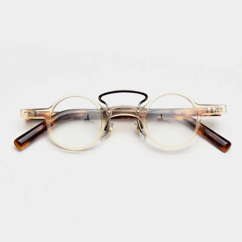 High Quality Small Hand Made Acetate Creative Glasses for Men Women Eyeglasses with Round Circle Frame