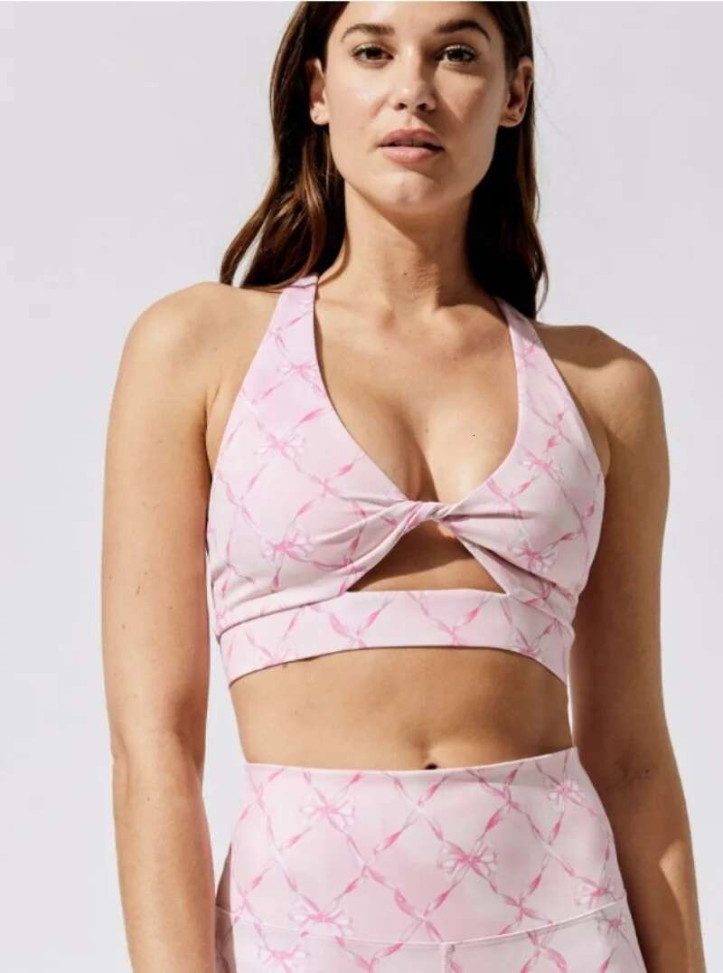 Pmwrun Spring And Summer Hot Sale 3D Printed Front Cross Tank Trousers Sports Fiess Yoga Suit