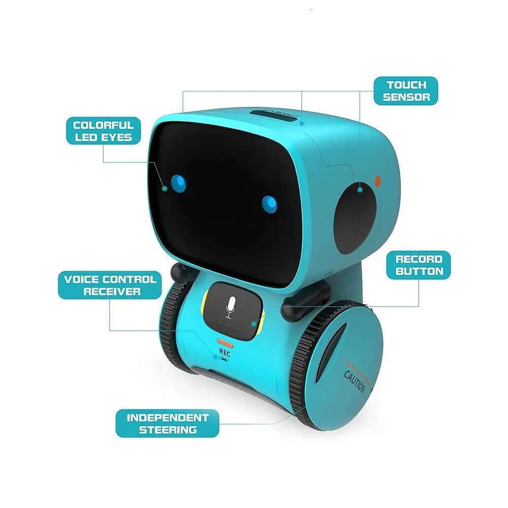 Emo Robot Intelligent Robots Russian English Spanish Version Voice & Touch control Toys Interactive Educational Children's G
