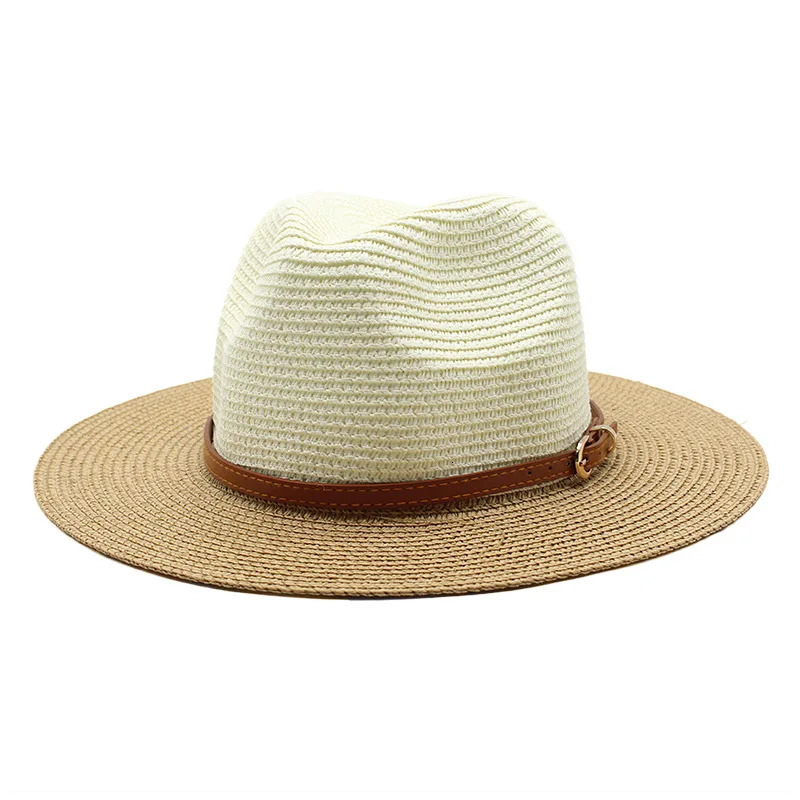 Straw hat two-color gradient sun hat outdoor sun hat straw hat seaside sunscreen beach hat sun hat various accessories wholesale 250218